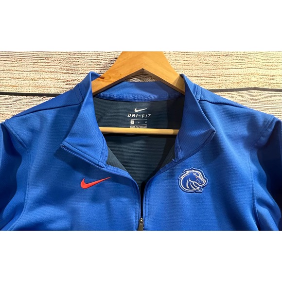 Nike Boise State Broncos Blue Quarter Zip Pullover Sweater Jacket Size Small - Picture 3 of 4